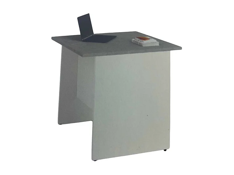 Scrivania per ufficio 80x80x74H cemento e bianco frassinato Ibisco – Made in Italy