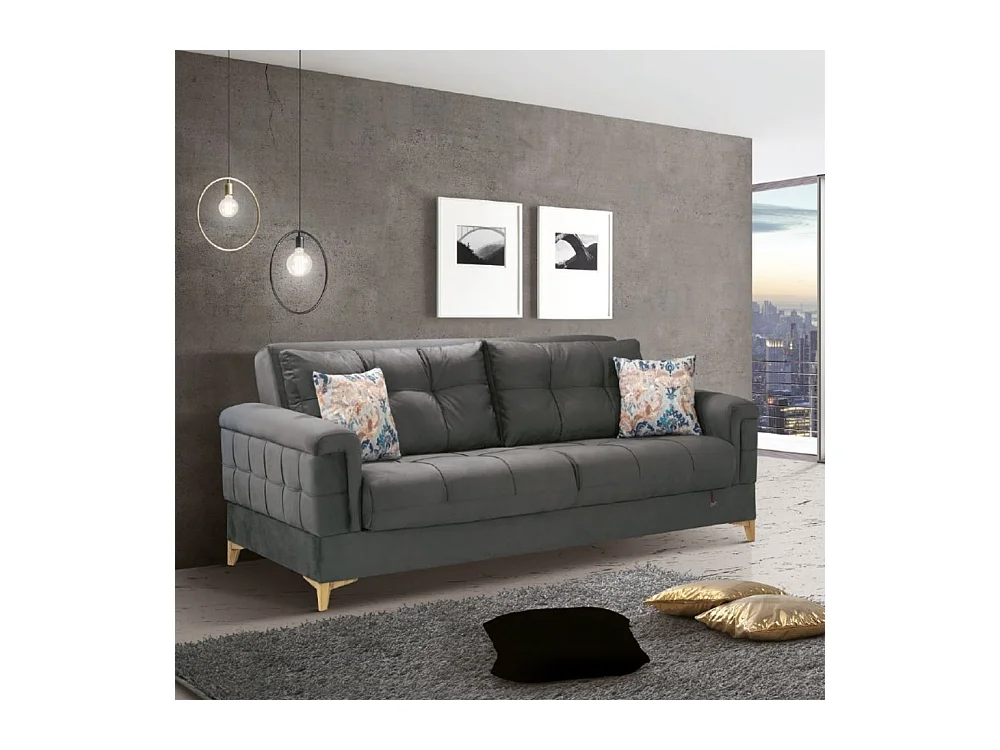 Divano letto contenitore Kemer colore grigio