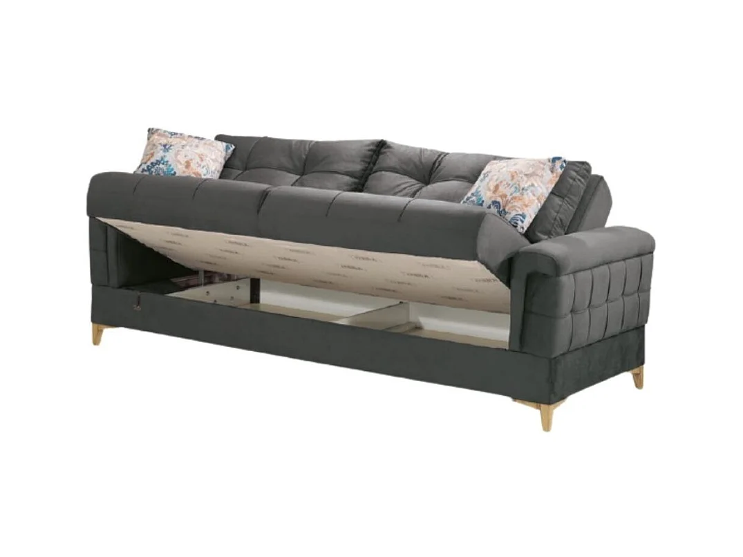 Divano letto contenitore Kemer colore grigio