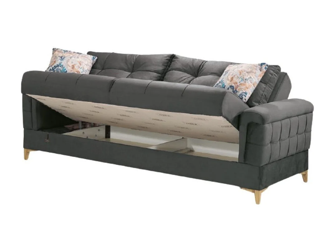 Divano letto contenitore Kemer colore grigio