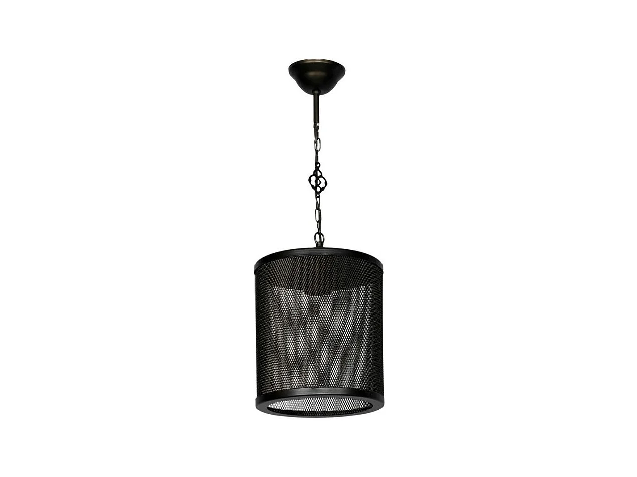 Lampada a sospensione in metallo reticolato nero Nadra MDL3857