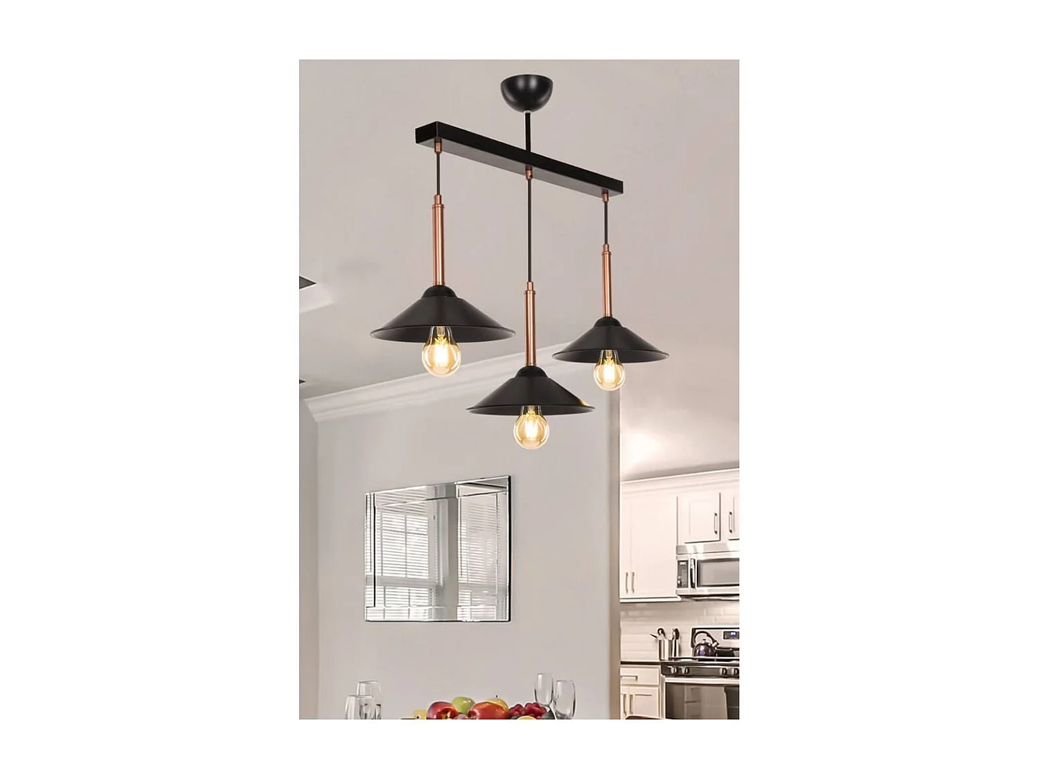 Lampada a sospensione con paralumi metallo Mandarin MDL4221 colore nero