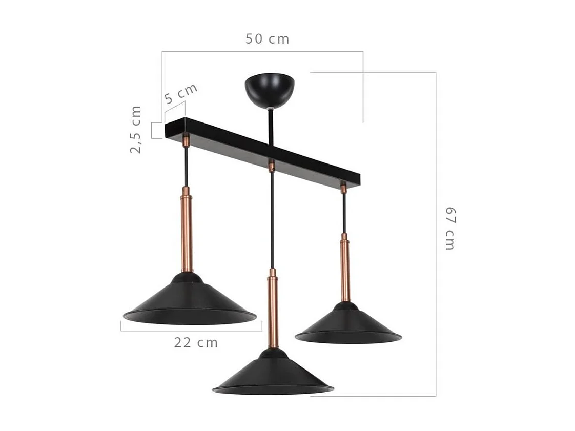 Lampada a sospensione con paralumi metallo Mandarin MDL4221 colore nero
