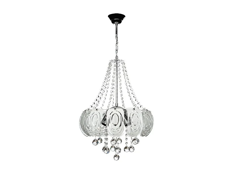 Lampada a sospensione vetro decorato e pietre effetto cristallo Yon MDL3973 colore argento