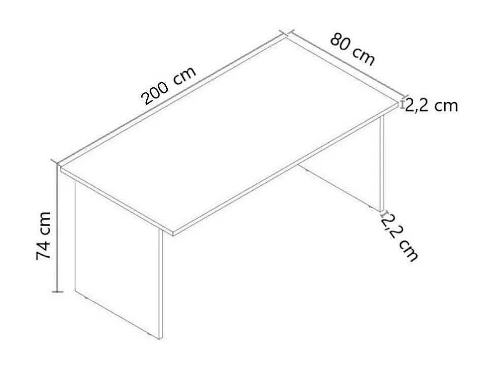 Scrivania per ufficio 200x80x74H noce naturale e bianco frassinato Ibisco – Made in Italy