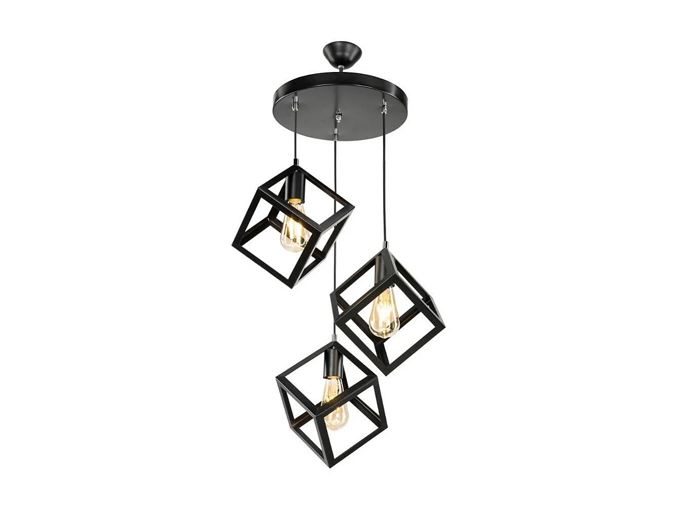 Lampada a sospensione 3 cubi Agatha MDL3790 colore nero