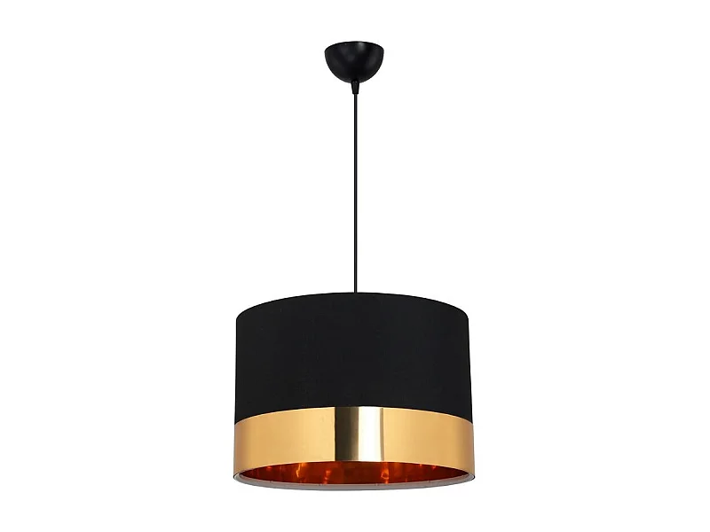 Lampada a sospensione tessuto nero fascia oro Alfina ASZ1665