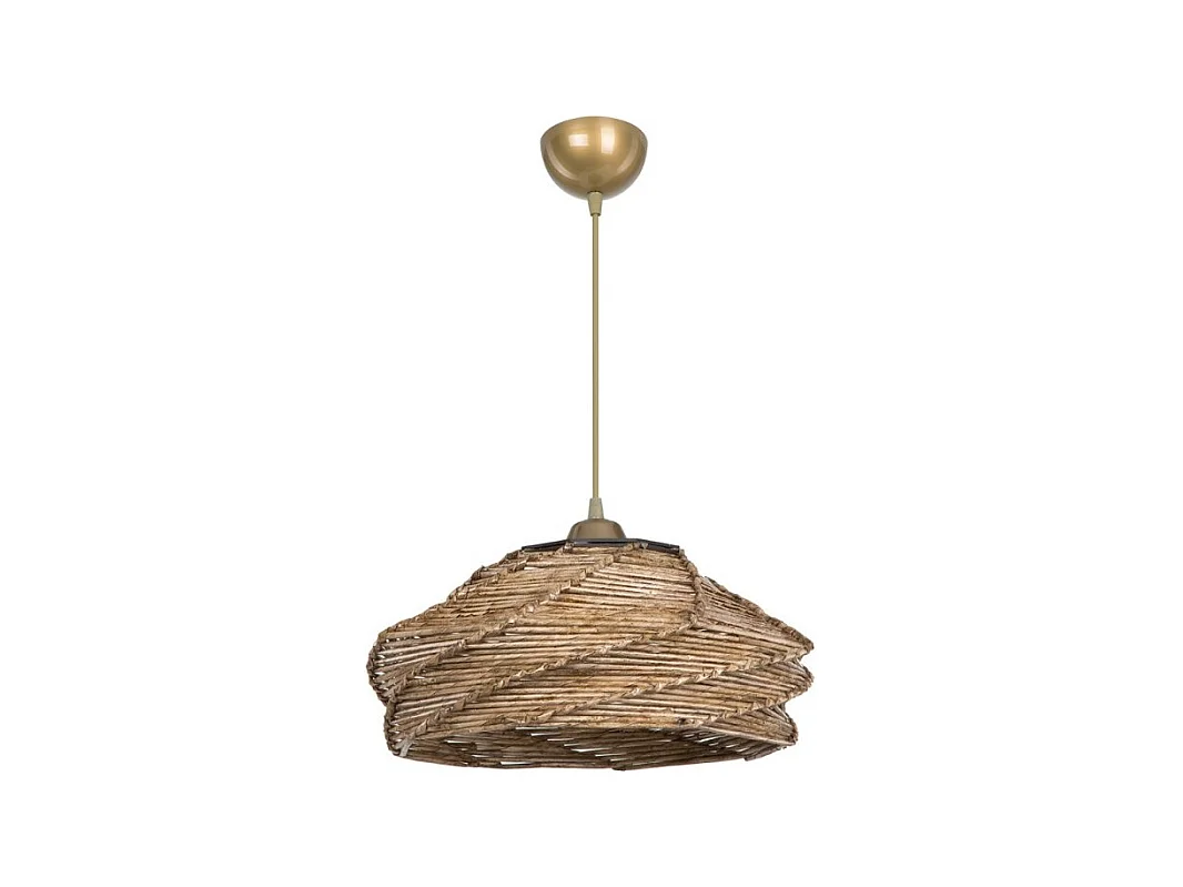 Lampada a sospensione in carta intrecciata stile rustico Risa MDL4940 colore marrone