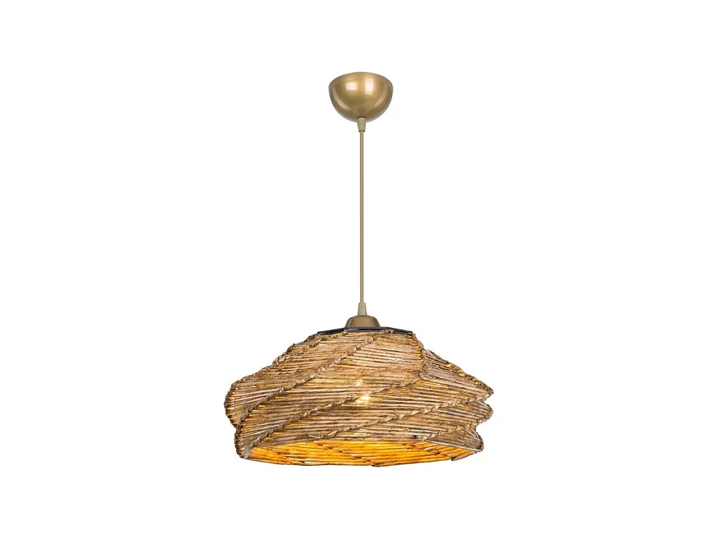 Lampada a sospensione in carta intrecciata stile rustico Risa MDL4940 colore marrone