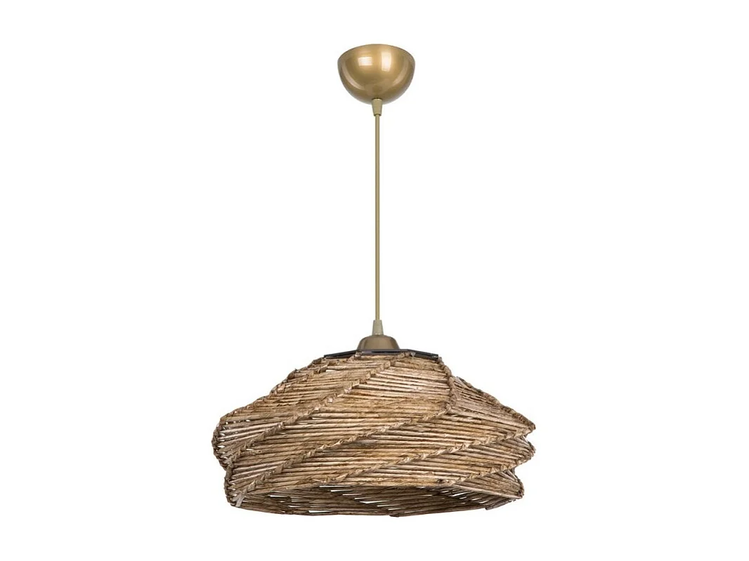 Lampada a sospensione in carta intrecciata stile rustico Risa MDL4940 colore marrone