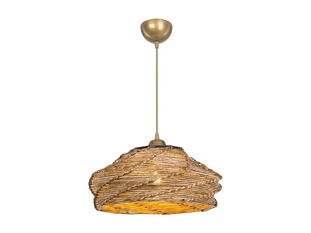Lampada a sospensione in carta intrecciata stile rustico Risa MDL4940 colore marrone