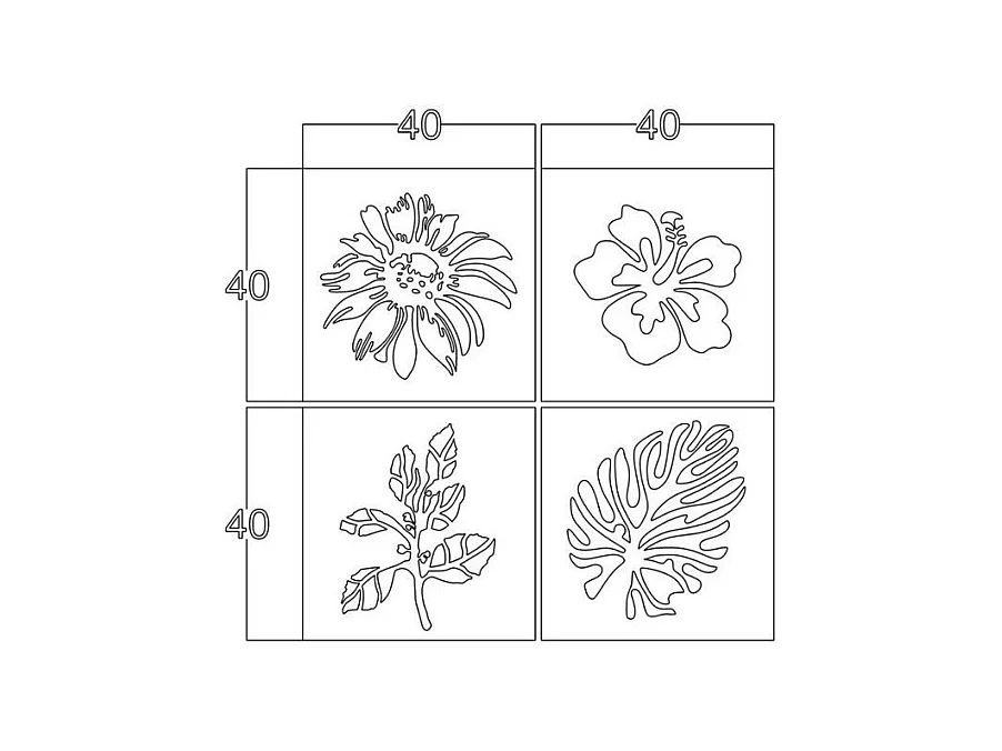 Cornice decorativa natura 40x40 cm MT1924181 colore nero