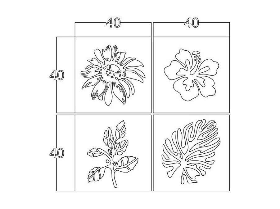 Cornice decorativa natura 40x40 cm MT1924181 colore nero