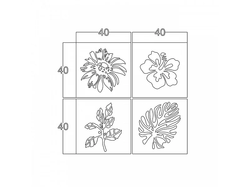 Cornice decorativa natura 40x40 cm MT1924181 colore nero