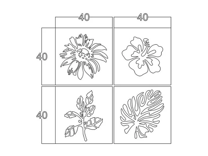 Cornice decorativa natura 40x40 cm MT1924181 colore nero