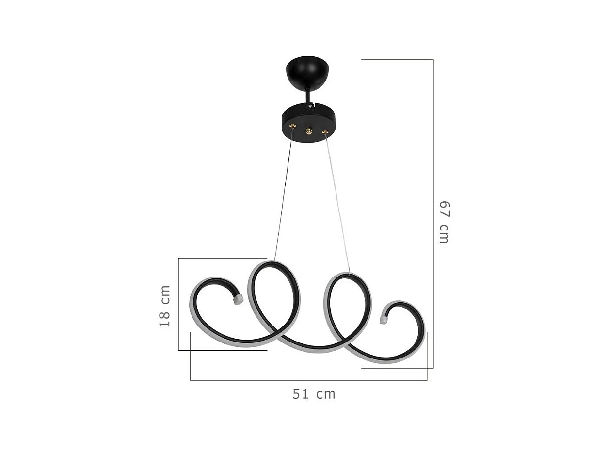 Lampada a sospensione LED forma spirale Afra MDL4441 colore nero
