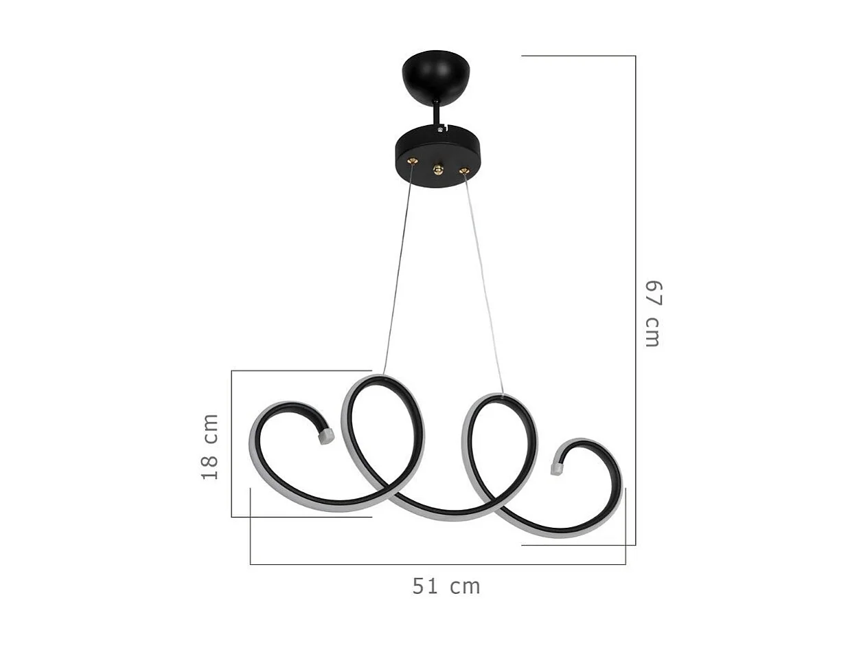 Lampada a sospensione LED forma spirale Afra MDL4441 colore nero