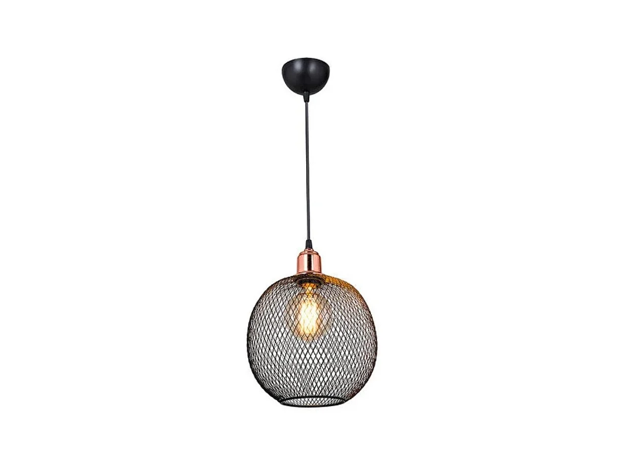 Lampada a sospensione metallo traforato nero Belin MDL4320