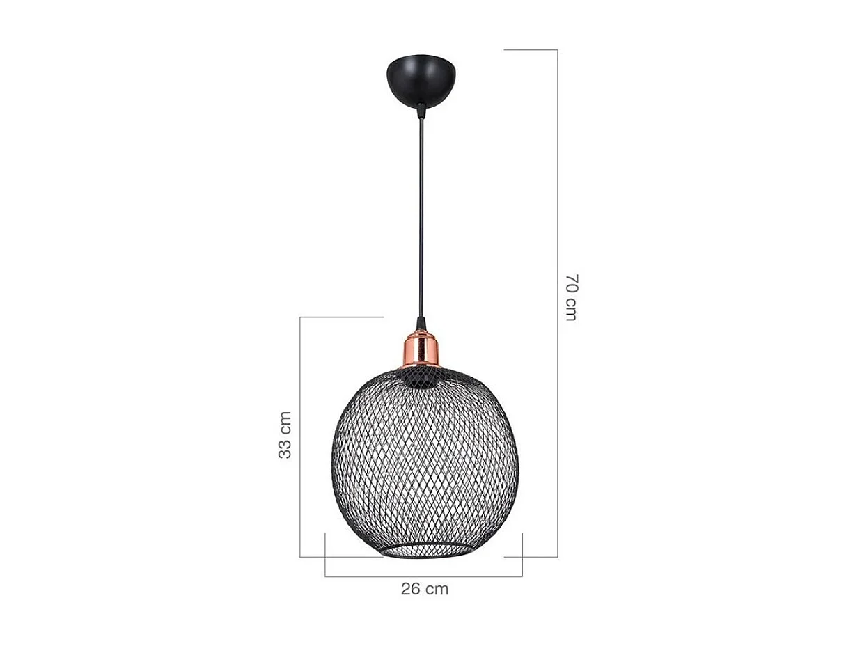 Lampada a sospensione metallo traforato nero Belin MDL4320