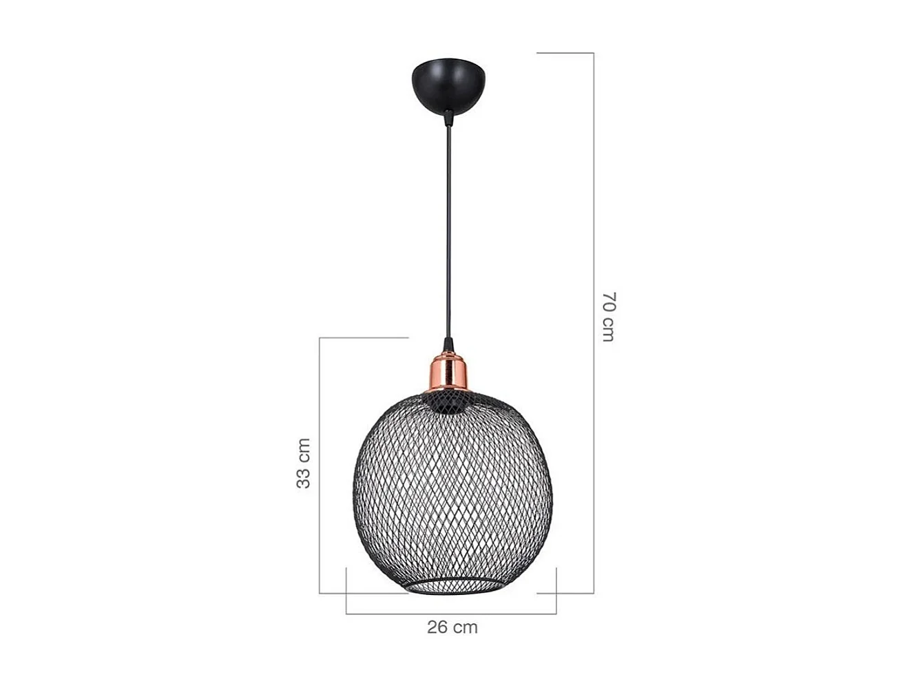 Lampada a sospensione metallo traforato nero Belin MDL4320