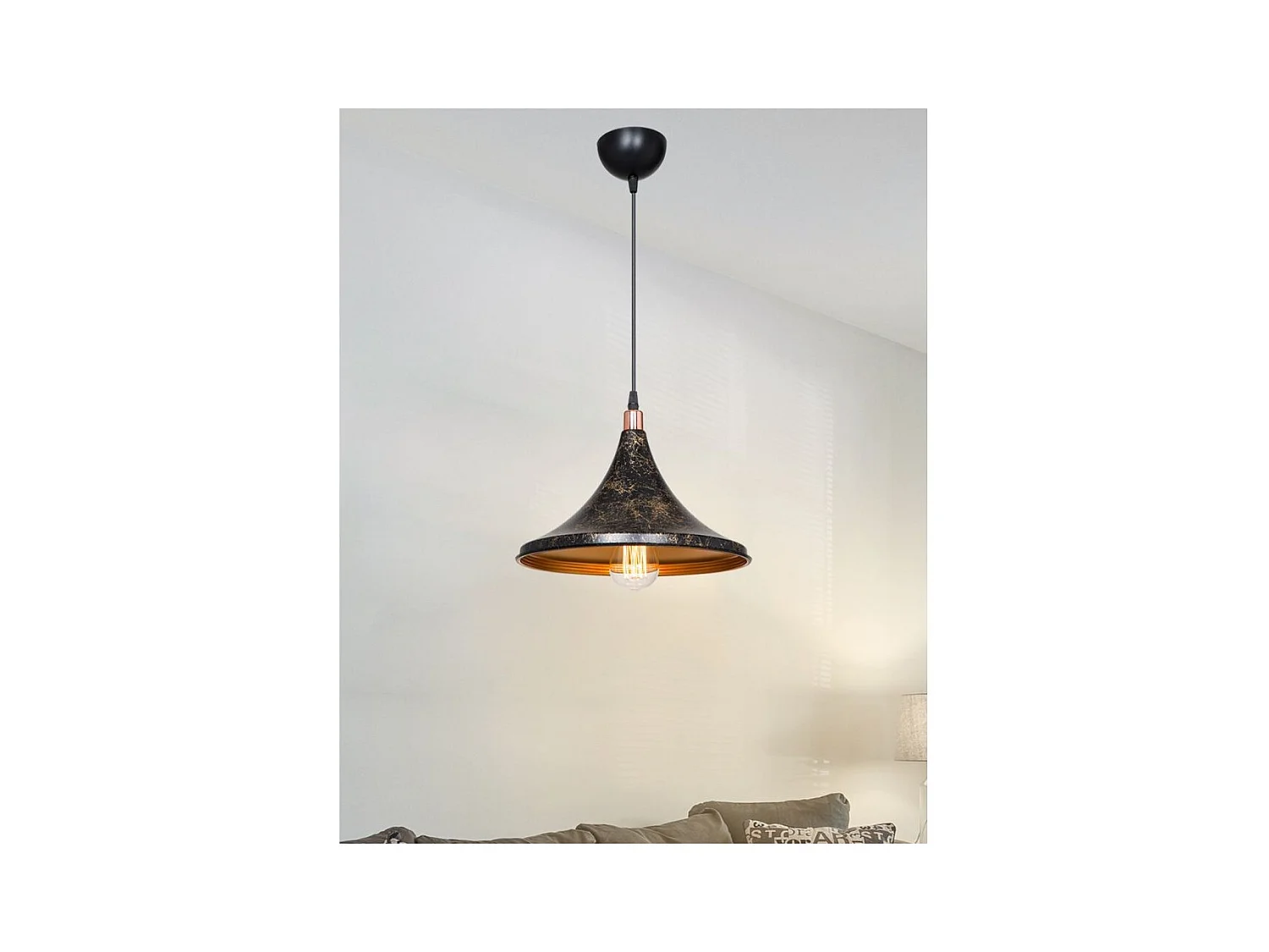 Lampada a sospensione metallo Kalyon ASZ1650 colore nero e oro