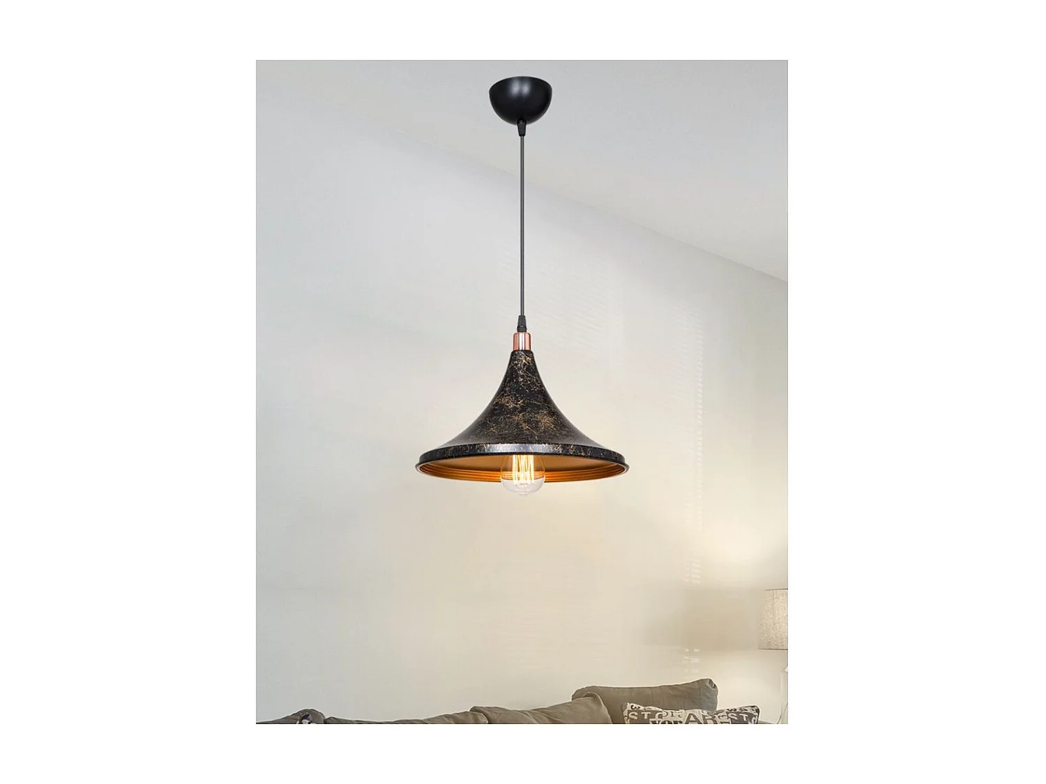 Lampada a sospensione metallo Kalyon ASZ1650 colore nero e oro