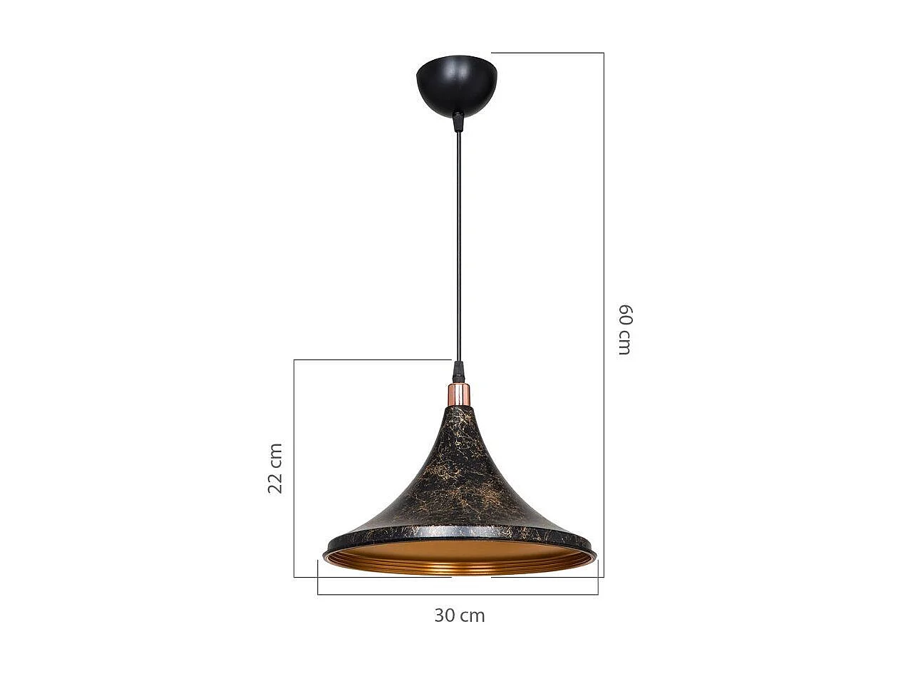 Lampada a sospensione metallo Kalyon ASZ1650 colore nero e oro