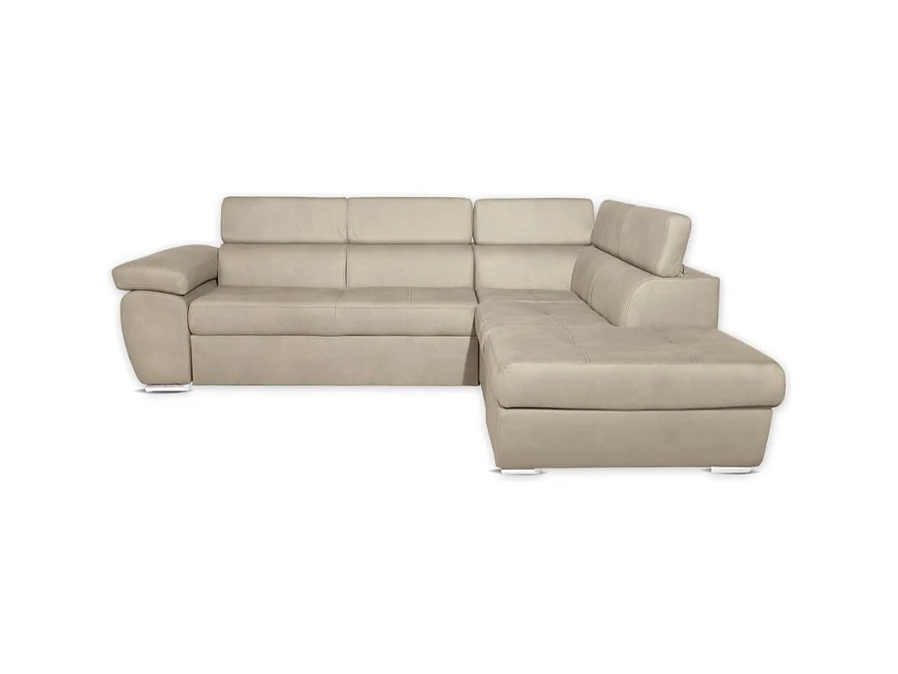 Divano angolare Fiona con penisola destra tessuto cappuccino barrel09