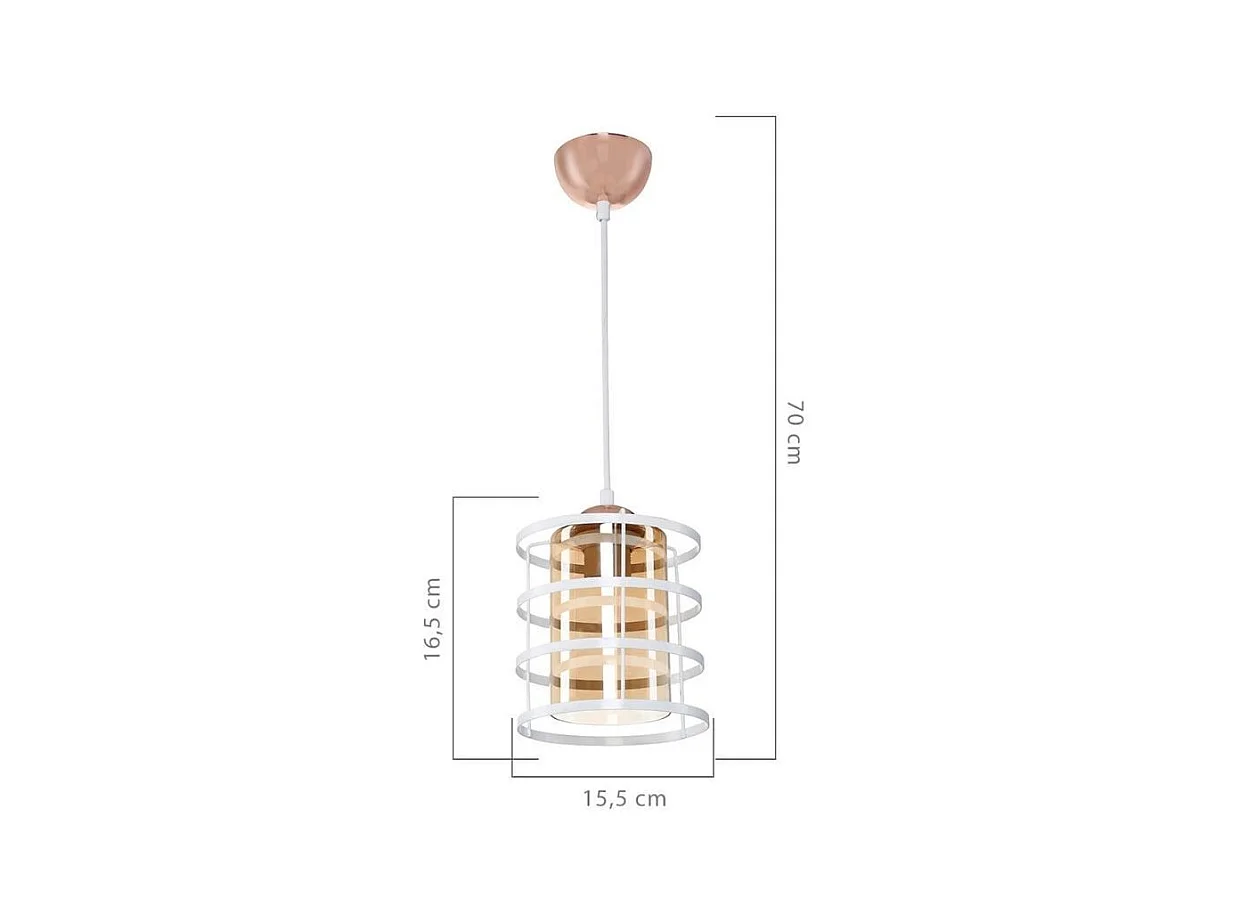 Lampada a sospensione metallo Mira ASZ1261 colore bianco