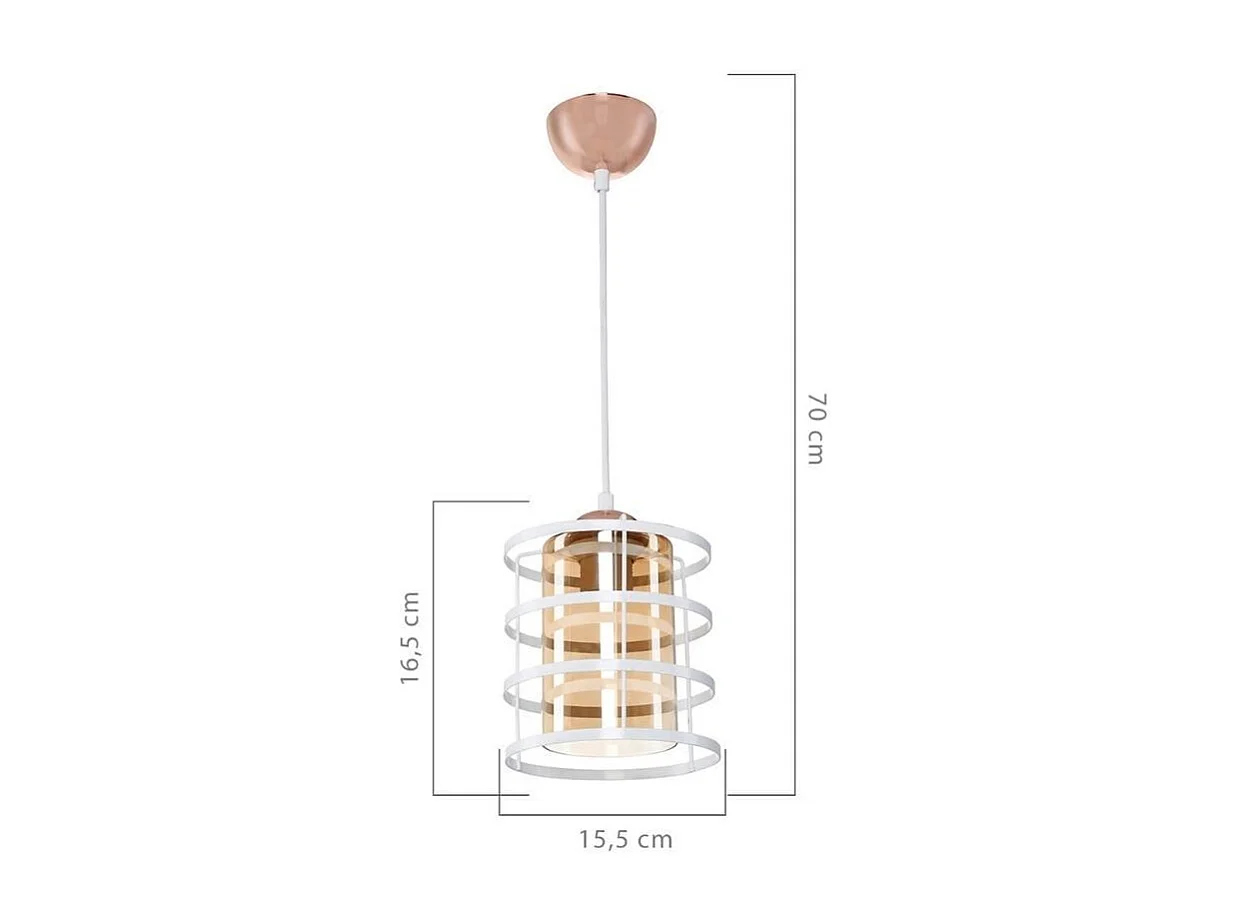 Lampada a sospensione metallo Mira ASZ1261 colore bianco