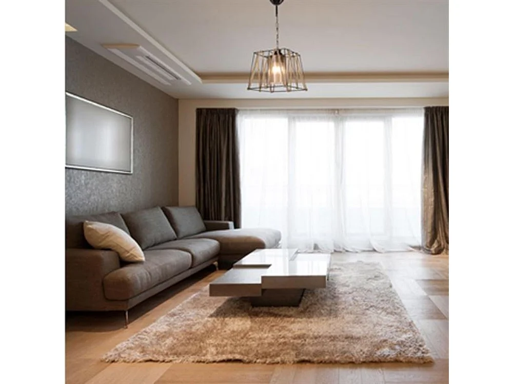 Lampada a sospensione in metallo nero e corda Likya ASZ0990