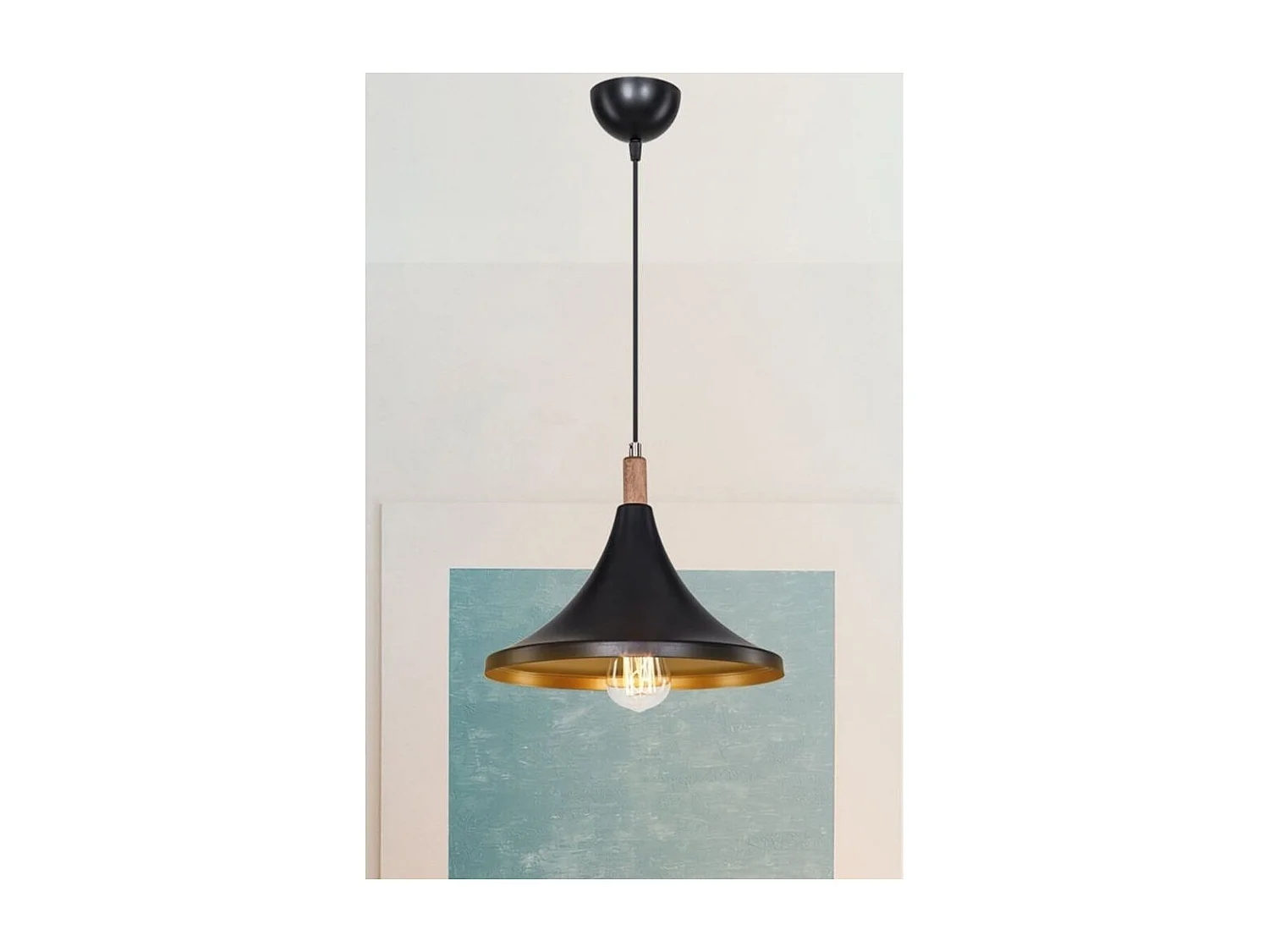 Lampada a sospensione Kano nero oro ASZ1564