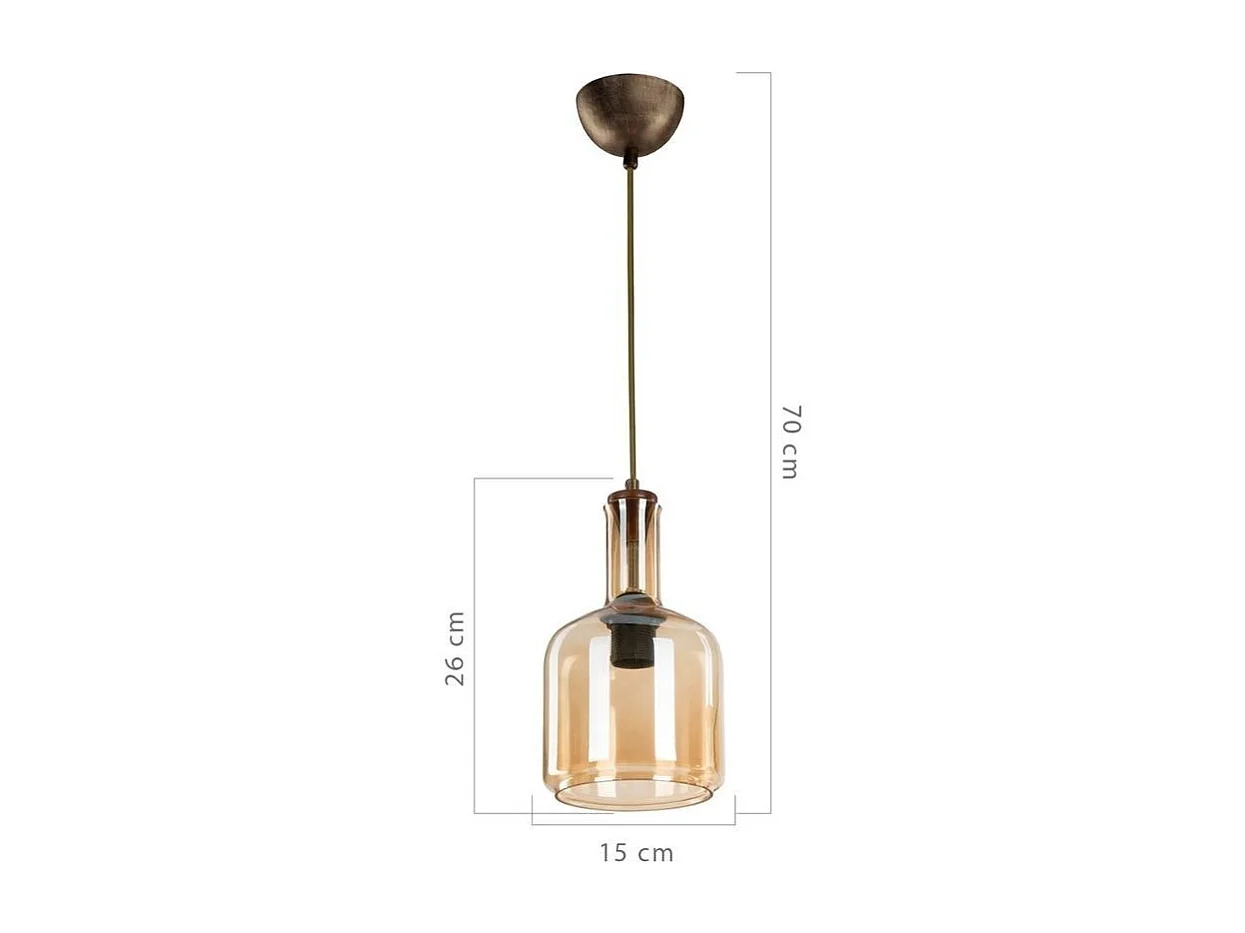 Lampada a sospensione con diffusore vetro fumè Boston MDL3554