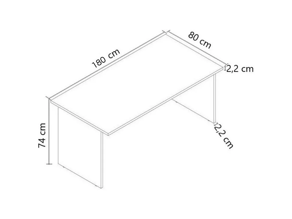 Scrivania per ufficio 180x80x74H olmo e bianco frassinato Ibisco – Made in Italy