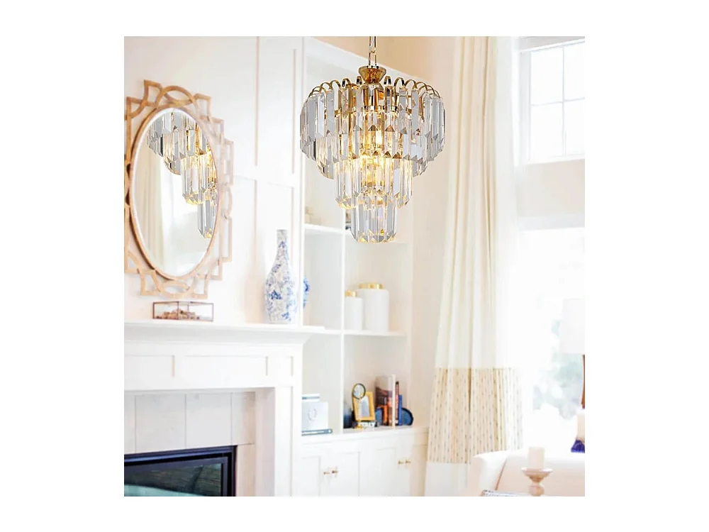 Lampada a sospensione a 3 luci Miranda MDL3831 vetro e oro