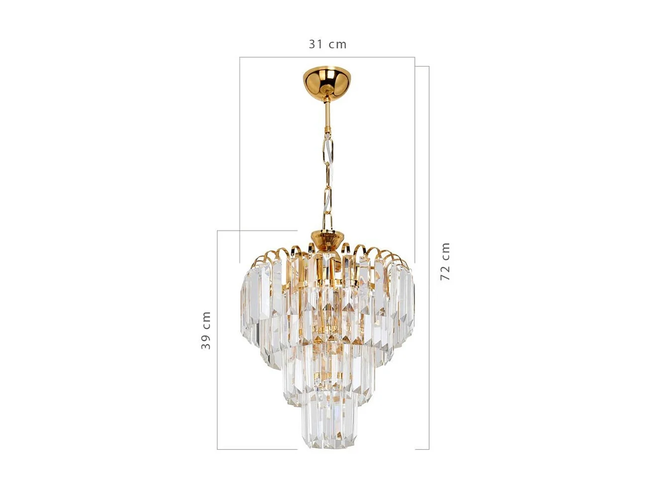 Lampada a sospensione a 3 luci Miranda MDL3831 vetro e oro