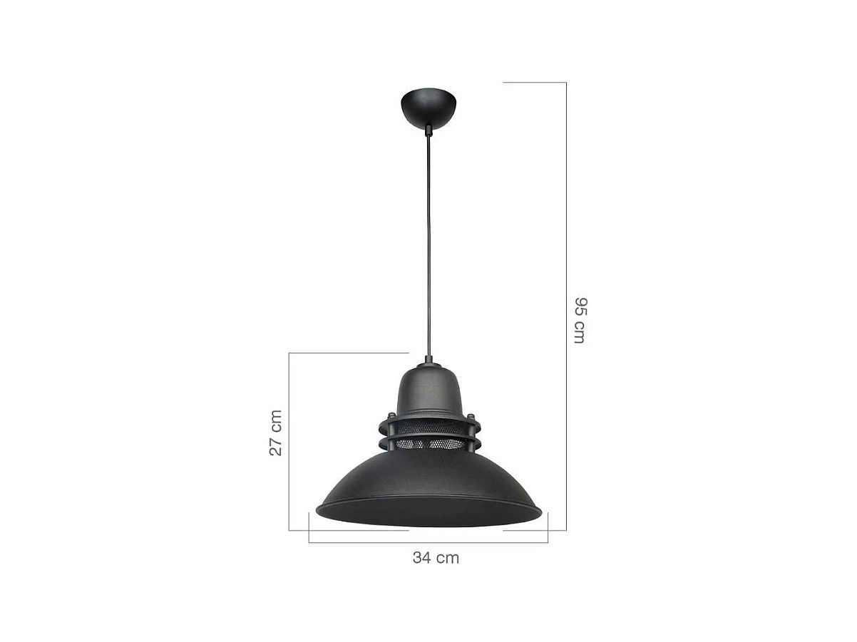 Lampada a sospensione stile industriale Tibet ASZ0871 colore nero