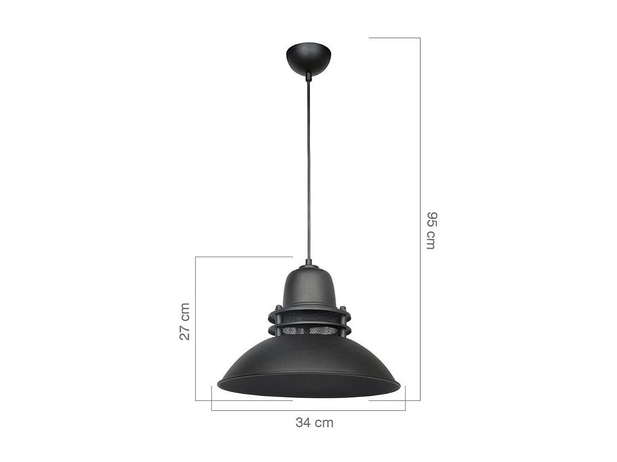 Lampada a sospensione stile industriale Tibet ASZ0871 colore nero