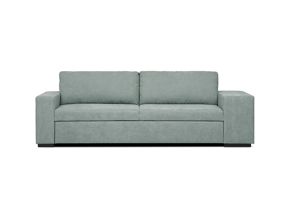 Divano Letto Karponga 3 Posti con 2 pouff tessuto Verde 248x148x90H – Versatilità e Stile