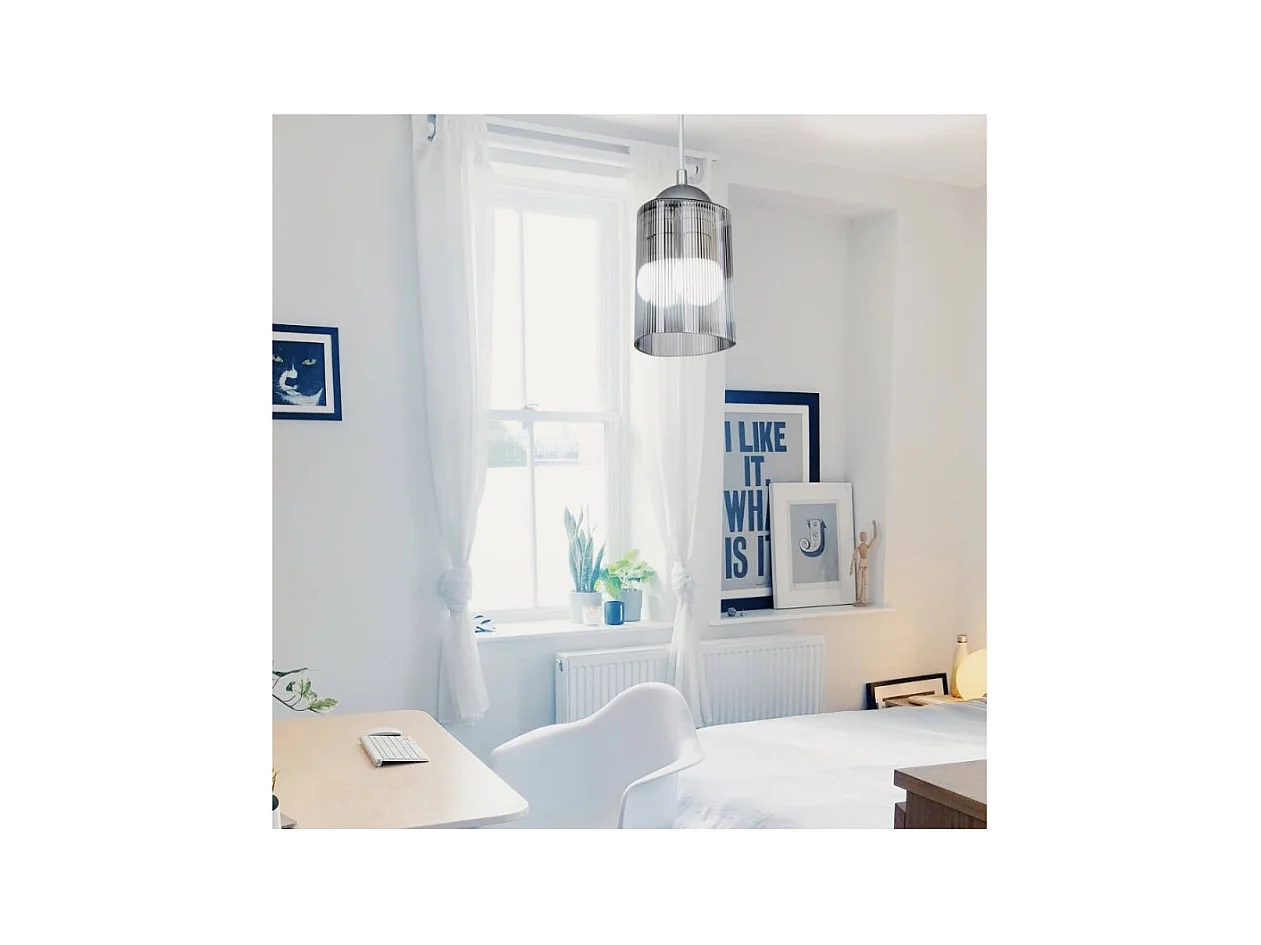 Lampada a sospensione con paralume triangolare in plastica fumè Optical MDL3871