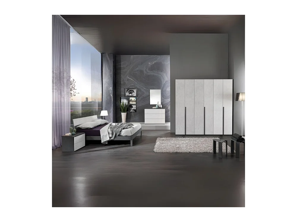 Camera da letto Manitoba colore grigio cemento