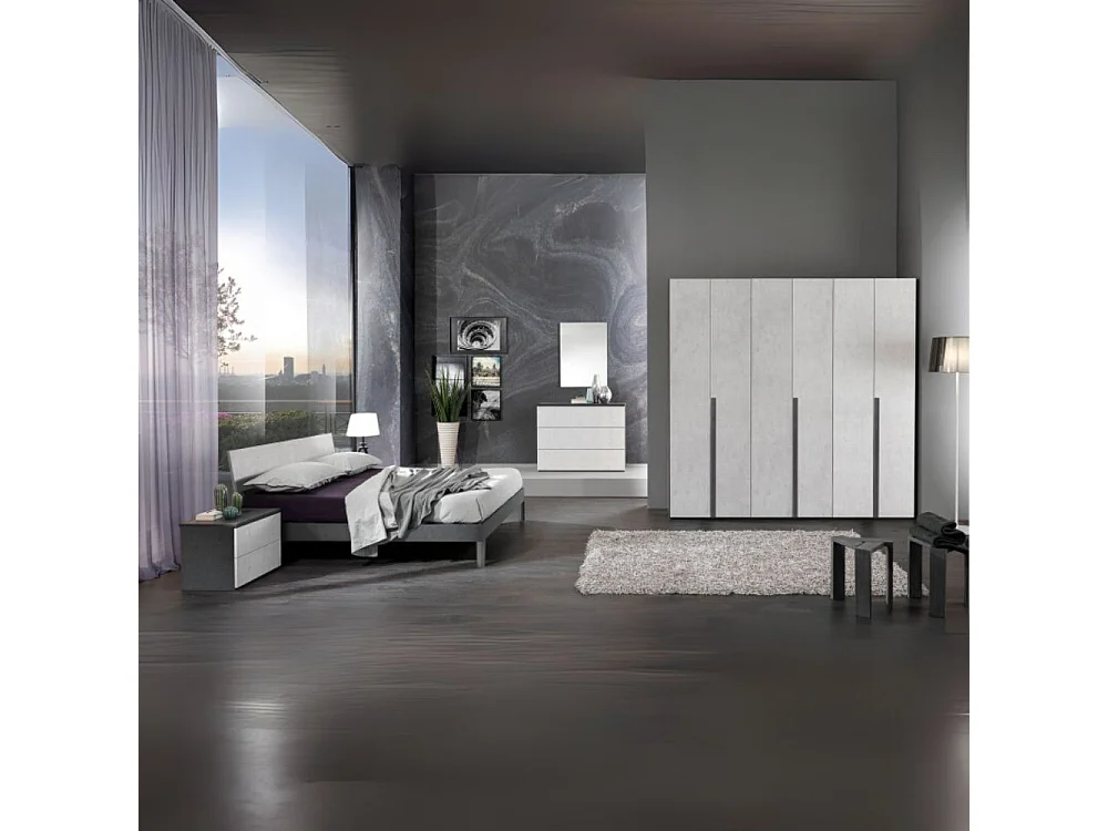 Camera da letto Manitoba colore grigio cemento