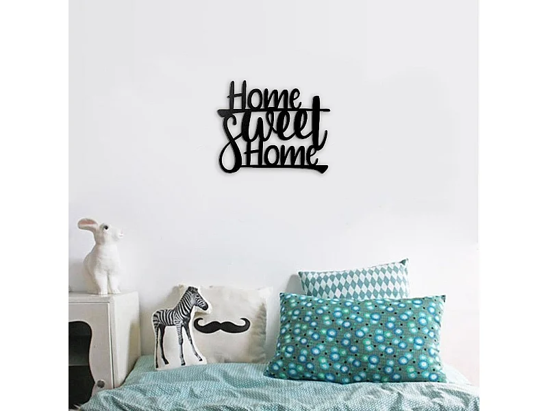 Scritta decorativa home sweet home 40x33 cm MT192410 colore nero