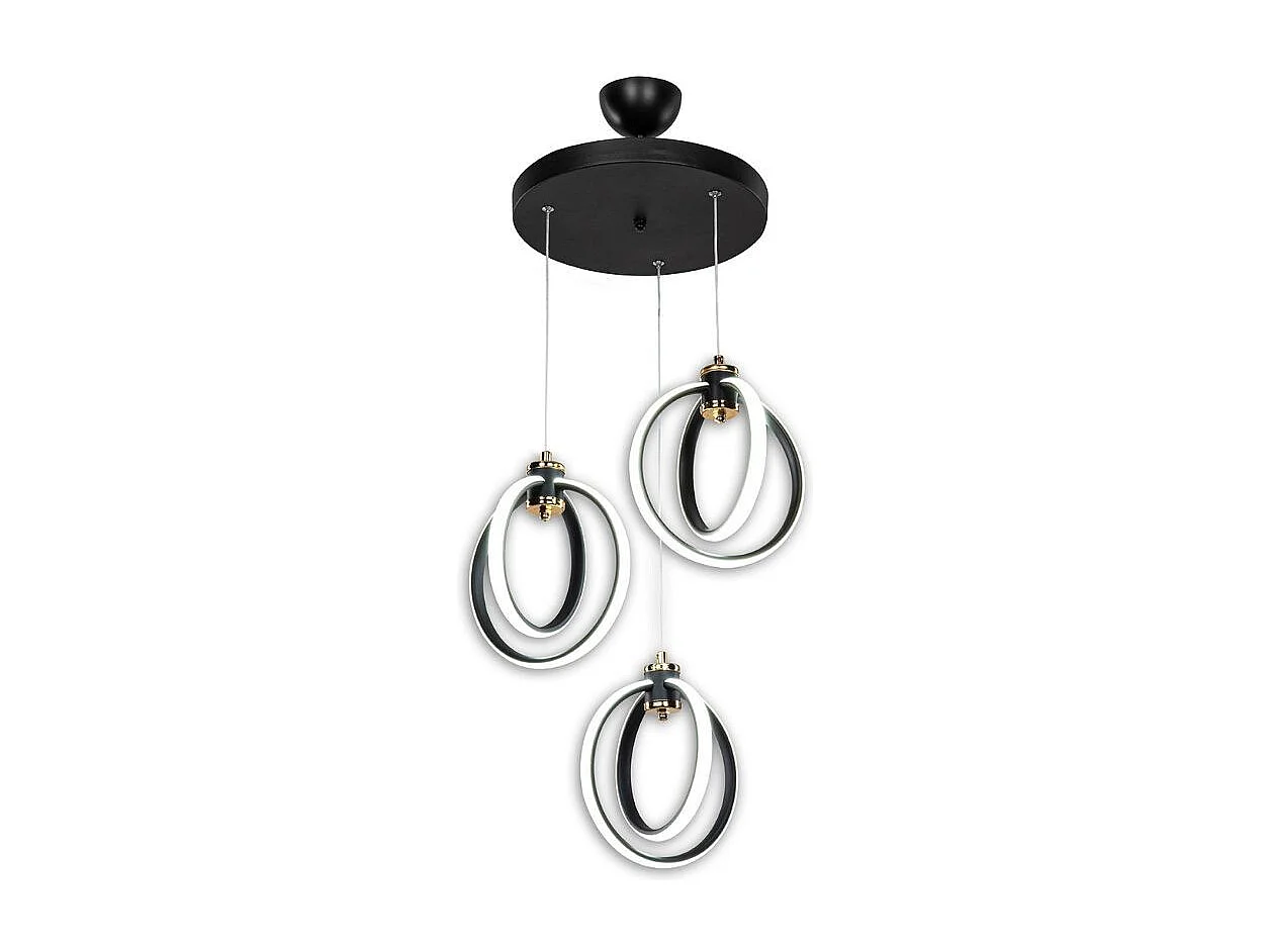 Lampada a sospensione tre punti luce cerchi LED Felicia ASZ1593