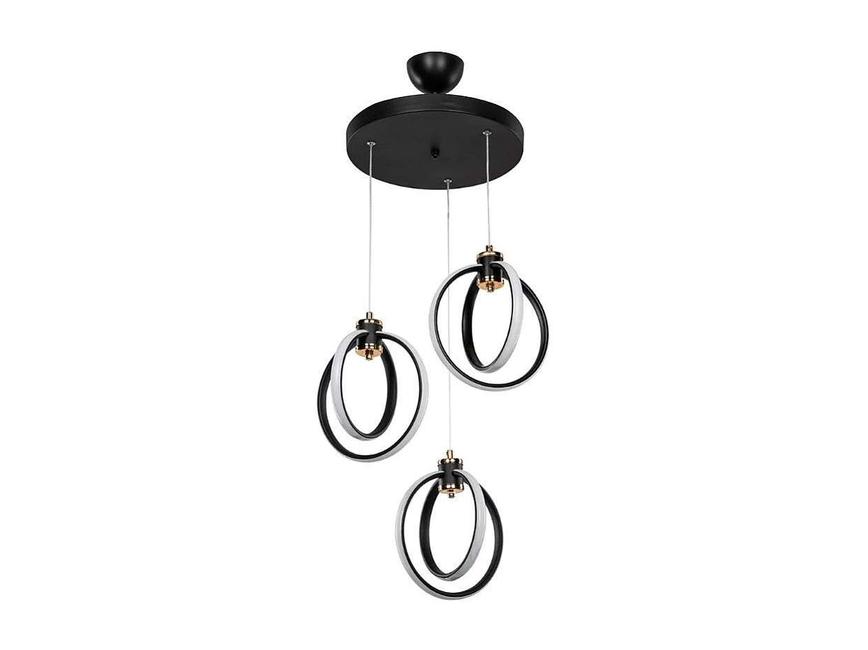 Lampada a sospensione tre punti luce cerchi LED Felicia ASZ1593