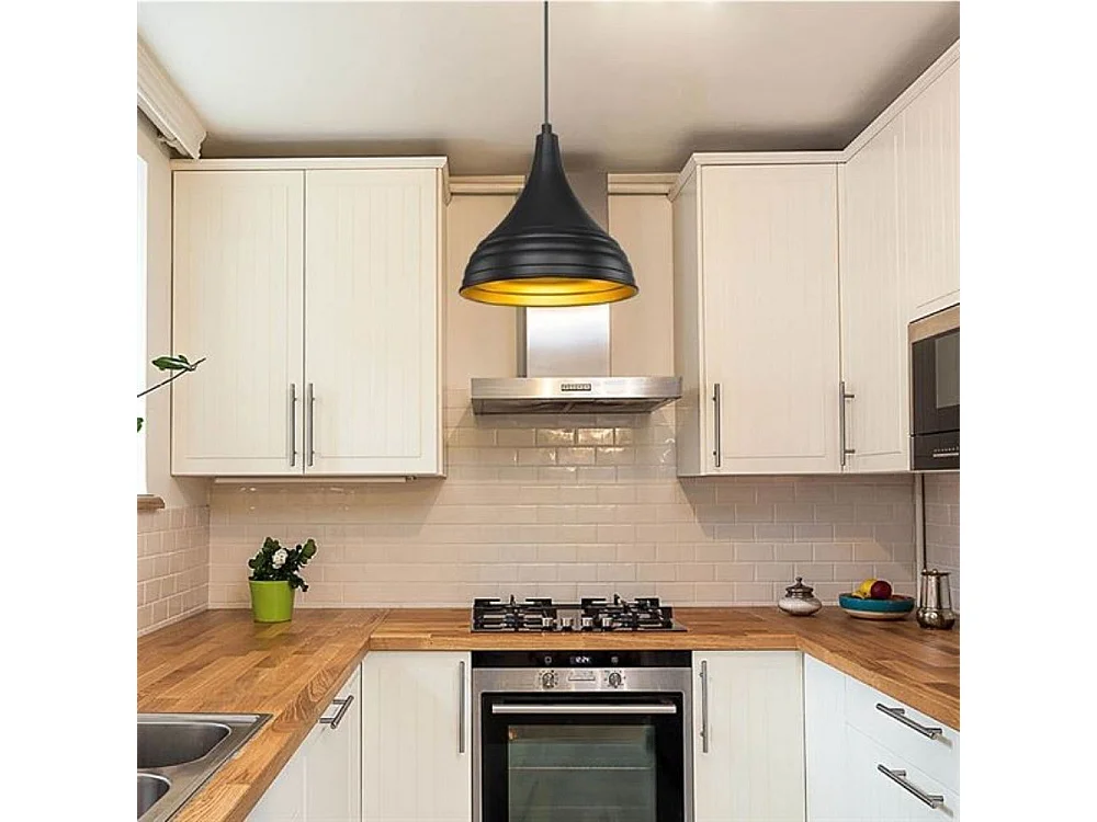 Lampada a sospensione in metallo nero Leda ASZ1338