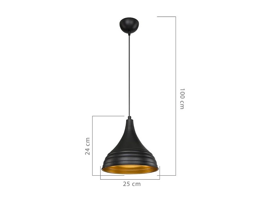 Lampada a sospensione in metallo nero Leda ASZ1338