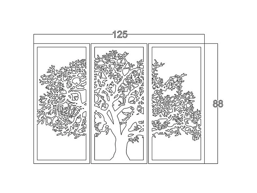 Cornice Decorativa Albero della Vita 125x88 cm MT1924011 Colore Nero