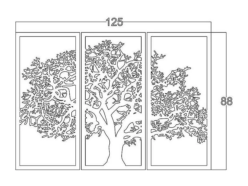 Cornice Decorativa Albero della Vita 125x88 cm MT1924011 Colore Nero