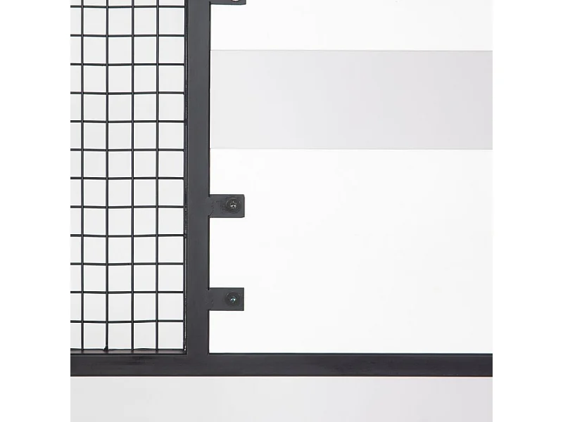 Scaffale ingresso appendiabiti in metallo nero con particolari bianco Nomad